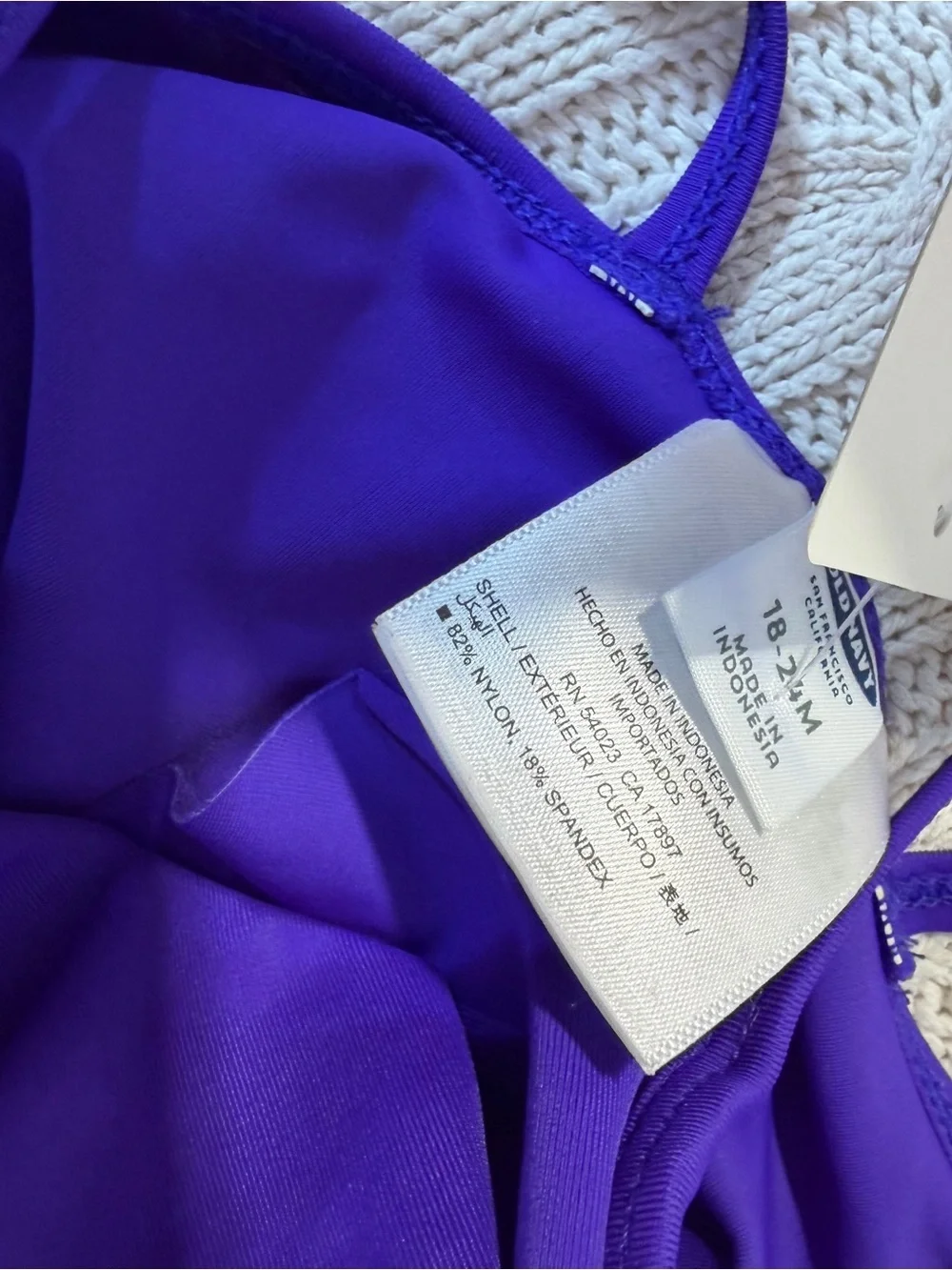 Old Navy Girls Purple One-Piece Ruffle Swimsuit